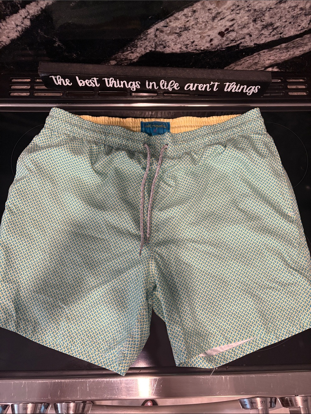 Michaels Men’s Mint Green Geometric Swim Trunks